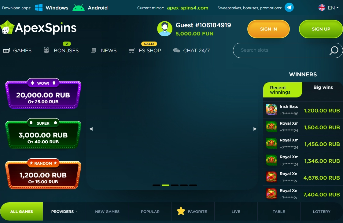 Apex Spins Casino